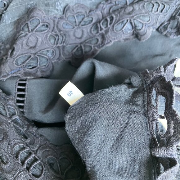 Claudie Pierlot Embroidered Mini Dress Blue Size 40/ US 8 - Picture 9 of 10